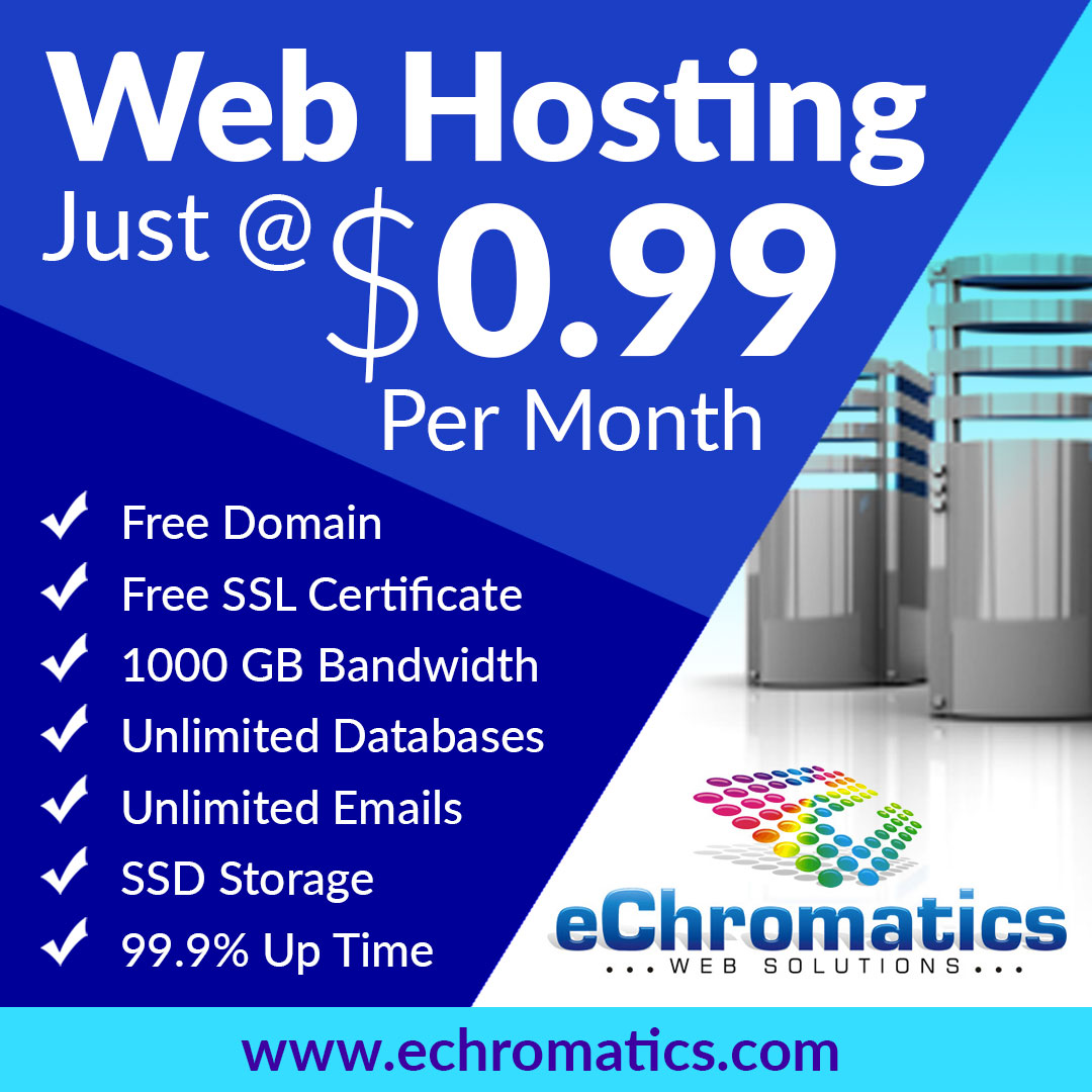 Web Hosting Just @ 0.99$ per month