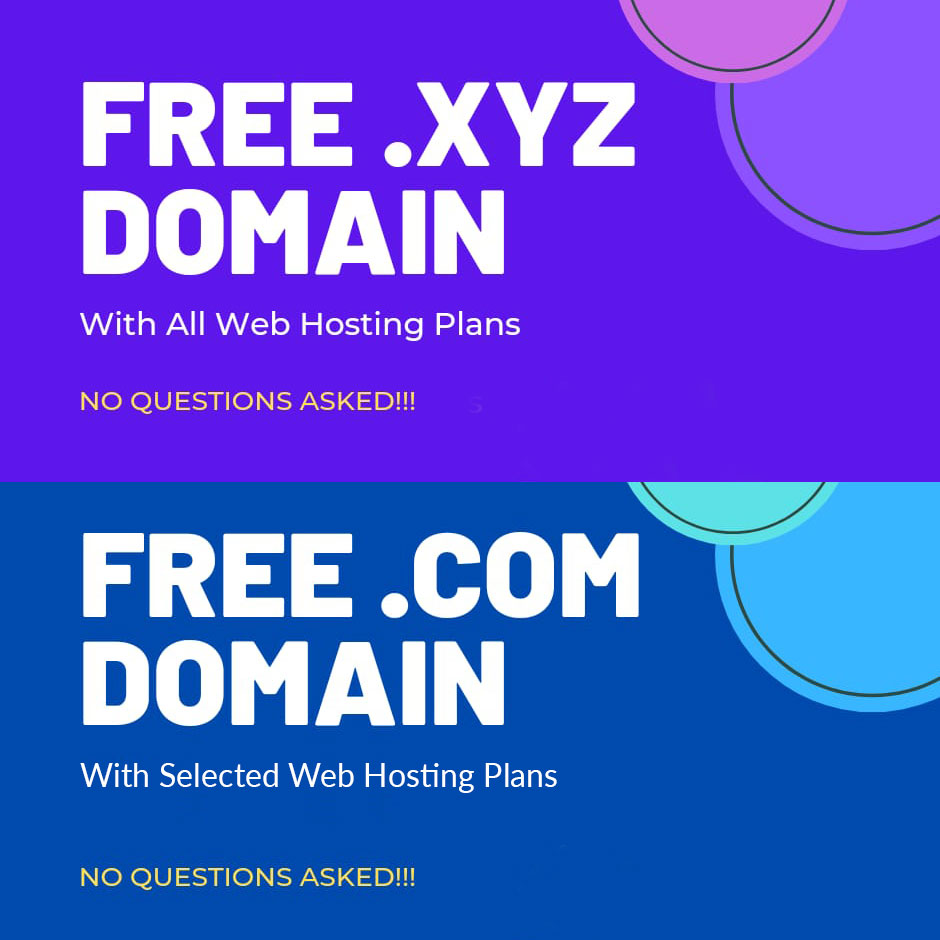 Free .com .xyz Domain with Web Hosting