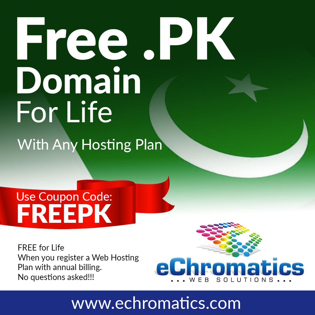 Free .PK Domain with Best Web Hosting in Pakistan